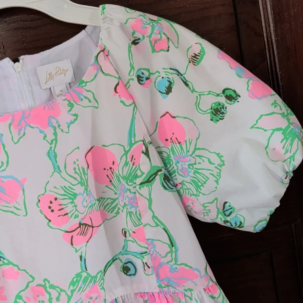 Lilly Pulitzer Mini Knoxlie Dress In Multi Oversized Orchids 12 - Picture 6 of 13